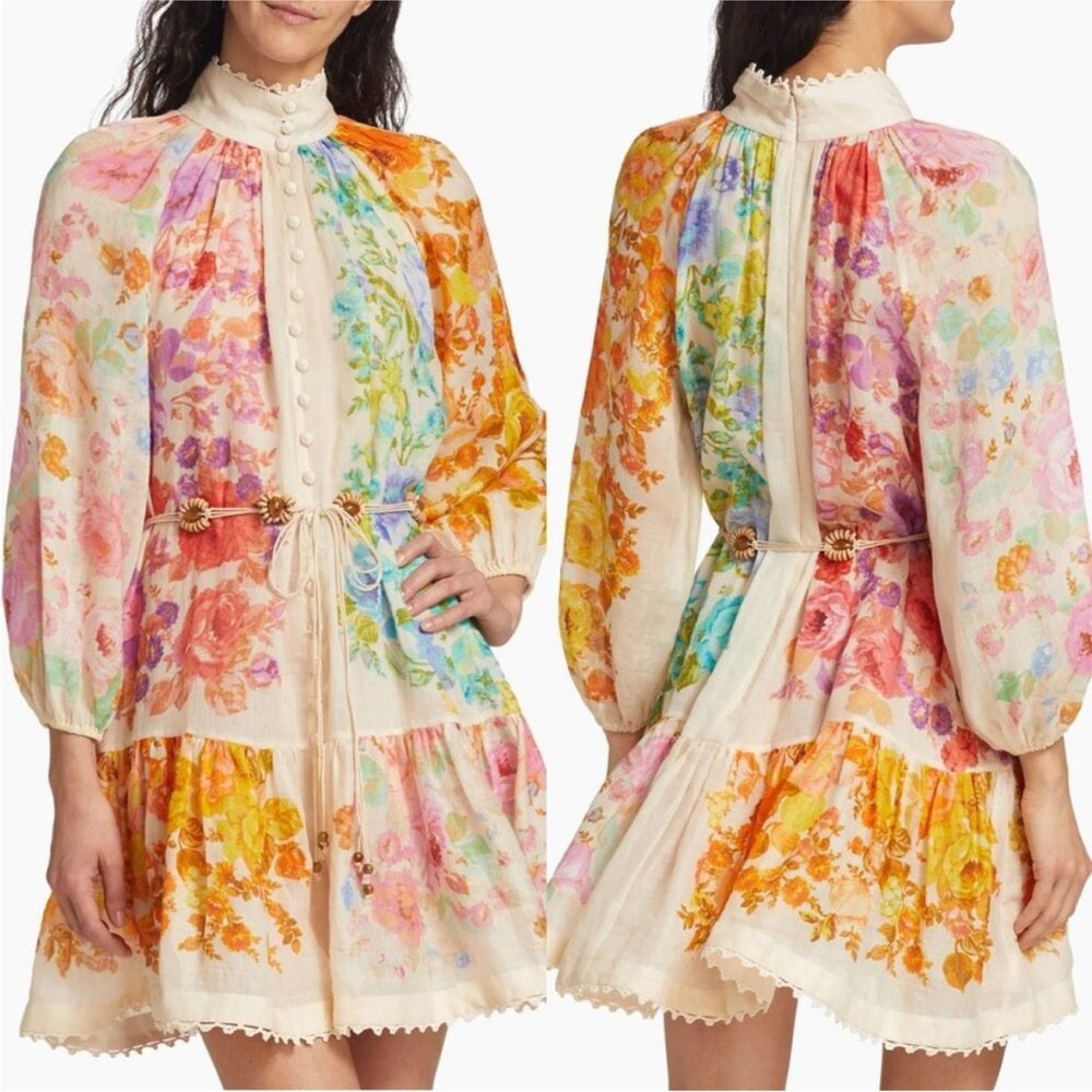 Zimmermann Raie lantern mini dress